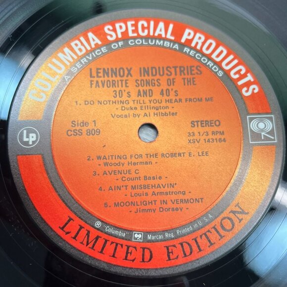 Lennox Industries The Big Beat of Yesterday Jazz Vinyl LP 30s Big Band Columbia - Picture 3 of 7